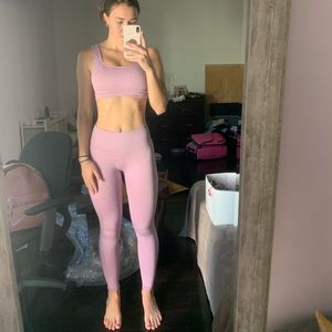 SOLD Pink ribbed workout set